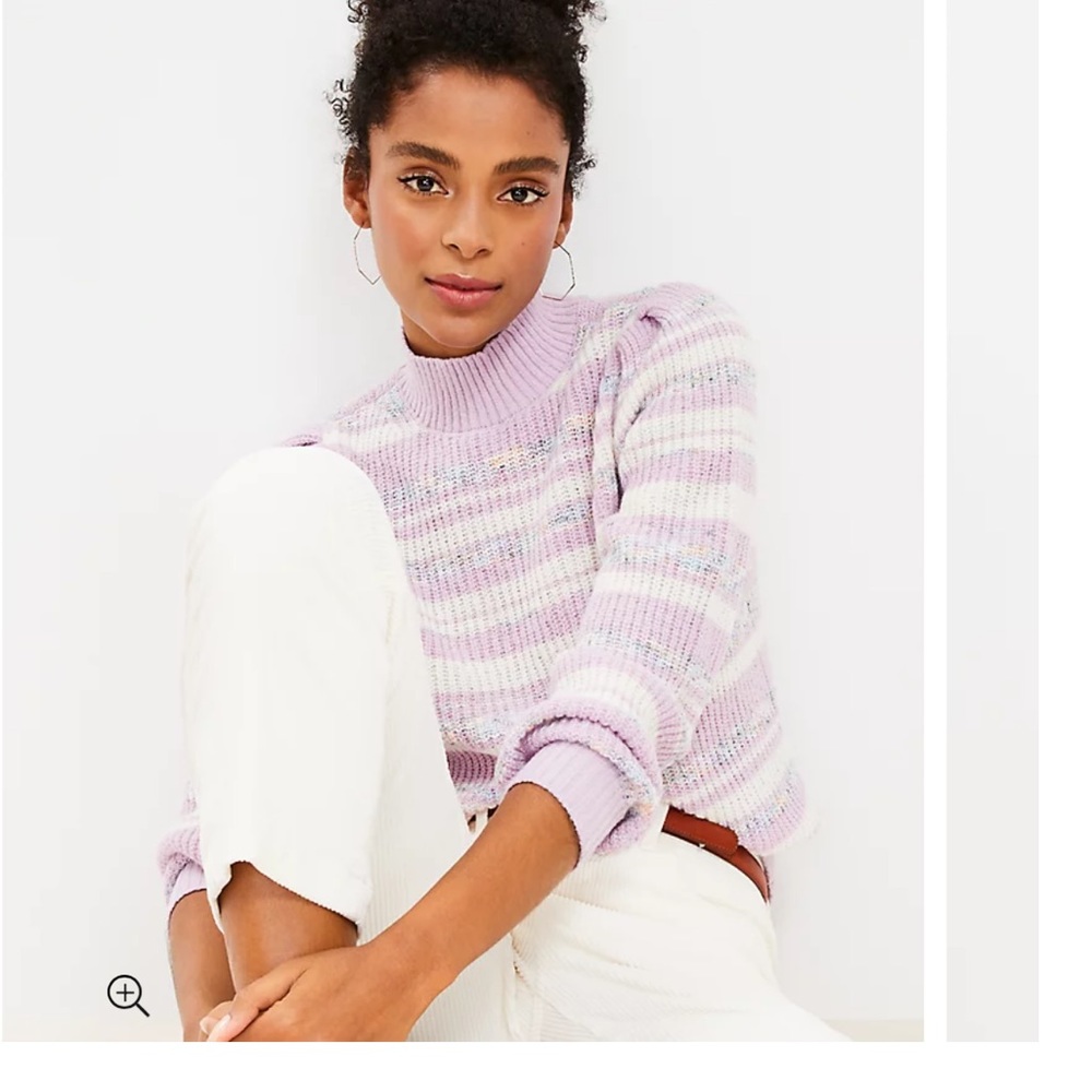 LOFT space dyed violet mock sweater - Picture 2 of 8